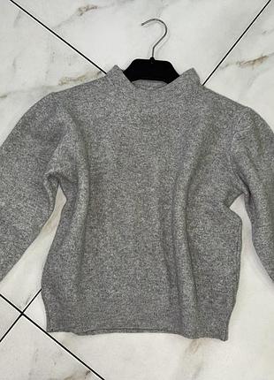 Серый кашемировый шерстяной итальянский свитер 11-12 лет (146-152 см) или xxs-xs