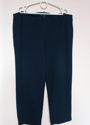 Темно синие трикотажные укорченные брюки батал, темно синие трикотажные укороченные брюки 54-56 г.
