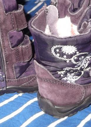 Замшеві фіолетові чобітки черевички4 фото