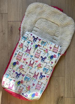 Зимовий конверт на овчині в коляску/санки