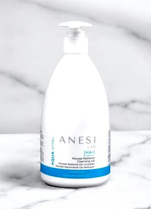 Увлажняющий гель для умывания лица anesi aqua vital mousse radiance cleansing gel, 500 мл