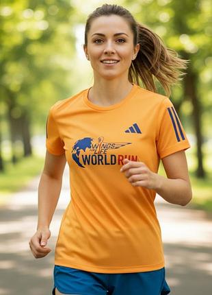 Женская футболка adidas wings for life world run participant (размер xs, aeroready)