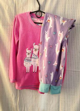 Флисовая пижама теплая пижама для девочки st. bernard 8-9 лет