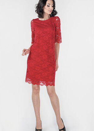 Сукня коктельна трапеція червоного кольору бренду vera mont