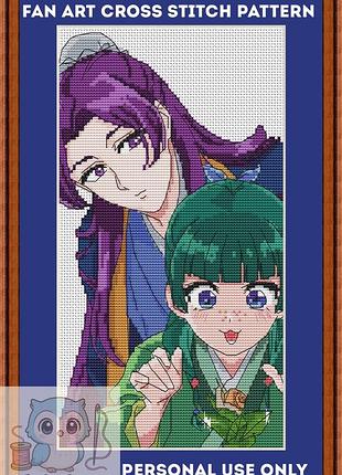 Схема для вишивки хрестиком по аніме монолог фармацевта з мао мао та дзіньши