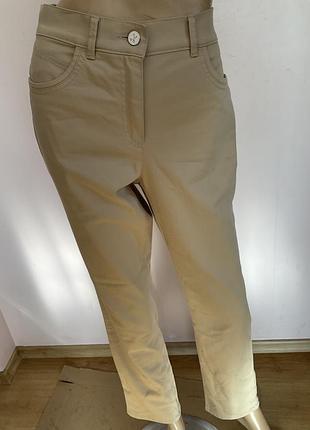 Базовые бежевые брюки с эластам / l / brend walbusch