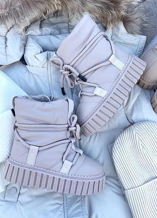 Дутики 119, р.33,34,35,36,37, эко-кожа, сиреневый