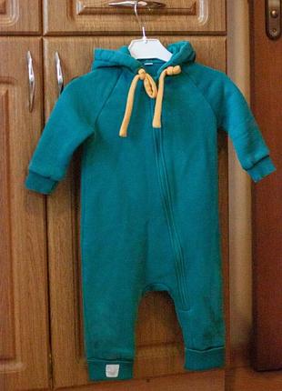 Теплый трикотажный комбинезон трехнитка бренда guru mama