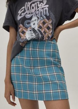 Спідниця міні в клітинку nasty gal вовняна спідниця в стилі препі