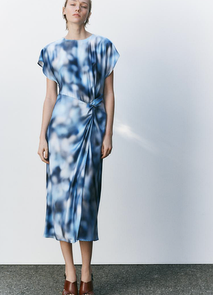 Стильное асимметричное платье миди 6962/024/112 zara