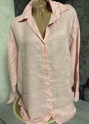 Сорочка calzedonia в ніжно рожевому,100%льон