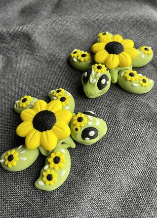 Шарнірна іграшка черепашка з соняхами рухлива іграшка