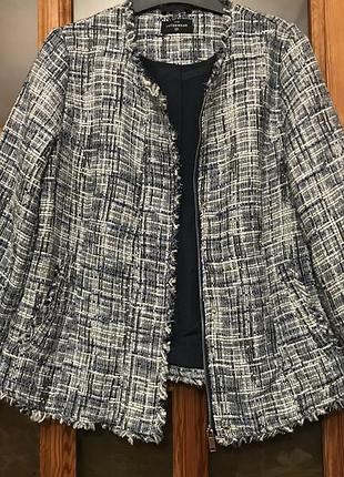 Піджак синьо-білий шанель outerwear 50