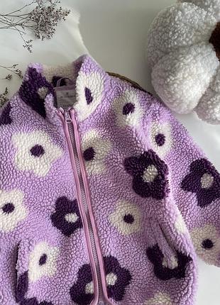 Куртка шерпа у квітковий принт