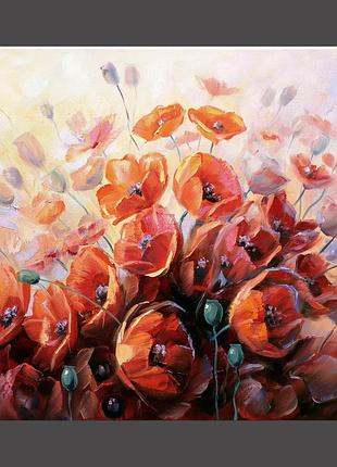 Картина масляными красками маки