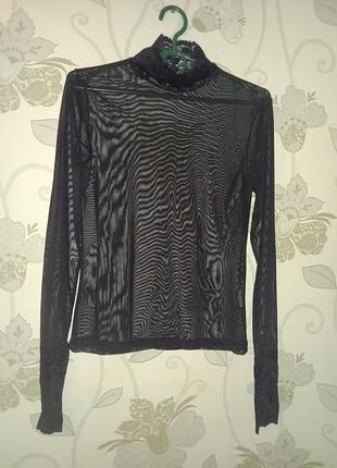 Водолазка сетка нежная женская с кружевом