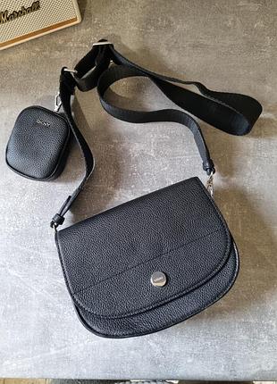 Сумка dkny, шкіряна сумка, сумка кросбоді, кросбаді dkny, сумка сідло