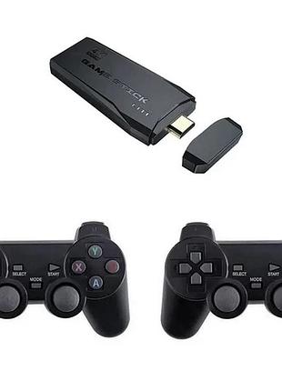 Игровая приставка m8 64gb mini game stick 4k hdmi + 2 беспроводных джойстика, консоль для телевизора