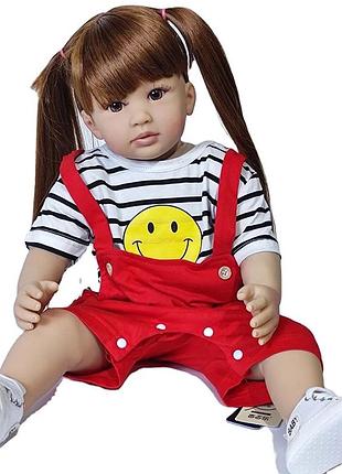 Силиконовая коллекционная кукла реборн reborn девочка злата (виниловая кукла) высота 60 см