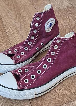 Кеды унисекс высокие конверсы converse бордовые 40 размер оригинальные