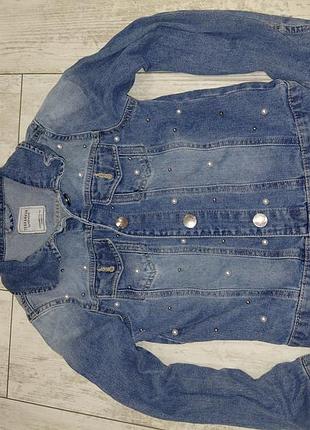 Джинсовая куртка для девочки 128/134 см