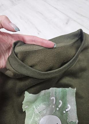 Худи утепленное унисекс хаки, 3