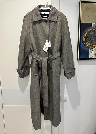 Пальто жіноче zara limited edition, р. m,  льон/вовна