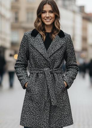 Пальто шерстяное бренд hugo boss оригинал шерсть альпака мохер размер m,s указан i 42