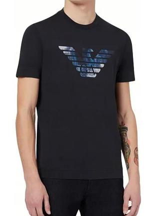 Футболка з вишитою монограмою emporio armani