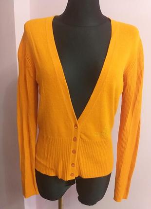 Апельсиновий тепленький кардиган/m,l