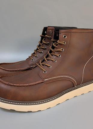 Мужские кожаные ботинки hk, нижняя размер: 46 (45) - стелька 295 мм