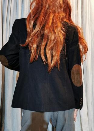 Шерстяной пиджак жакет блейзер с налокотниками шерсть schneiders8 фото