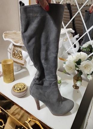 Сапоги замшевые зимние 38р