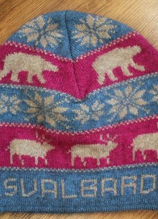 Унісекс вовняна мериноса шапка шовк svalbard beanie (purple)