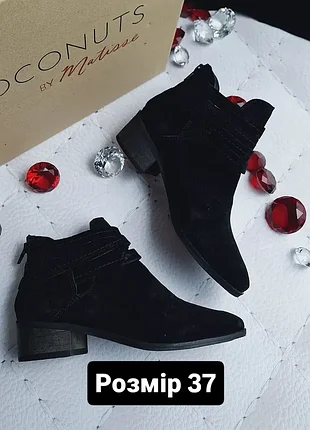 Matisse оригінал чорні замшеві черевики на невисоких підборах