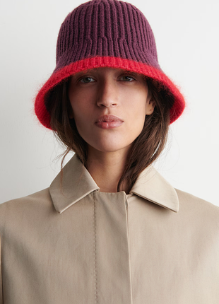 Вязаная шапка ведро из смеси шерсти и мохера cos 1299671001