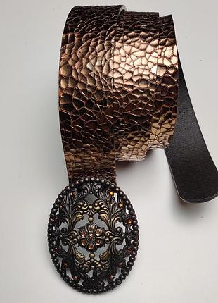 Ремень • унисекс • next • бронзового цвета • размер l • натуральная кожа