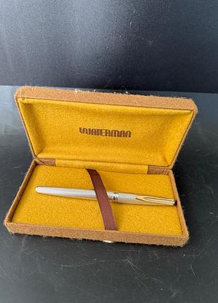 Waterman. франція. срібна чорнильна ручка з золотим пером