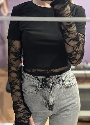 Кофта з рукавами мереживо