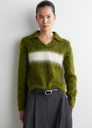 Свитер из смеси шерсти и мохера с воротником поло cos 1314092002