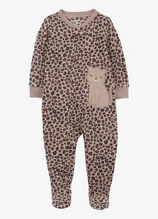 Теплий флісовий чоловічок сліп піжама комбінезон carter’s картерс для дівчинки
