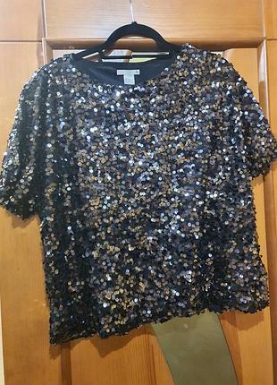Блузка в паєтках 
стрейч тканина 
100%полиэстр
