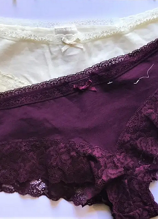Комплект  h&m размер евро 42 наш л хлопковые трусики с кружевом хипстеры