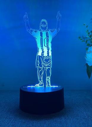 3d светильник ночник лионель месси / лампа подарок для футболиста messi