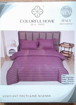 Комплект постельного белья евро простынь на резинке сатин