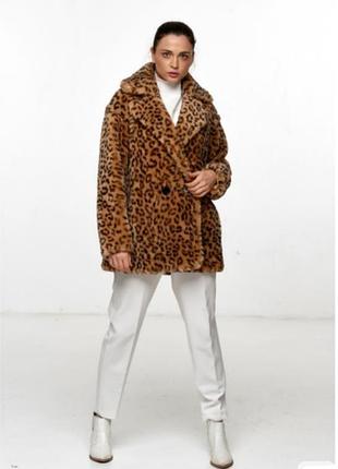 Леопардовая шубка new look,p.12, без нюансов