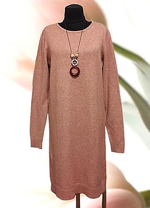 Брендовое вязаное платье миди большого размера