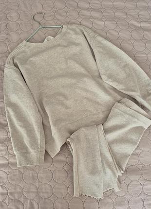 Костюм h&amp;m свитшот и лосины в рубчик