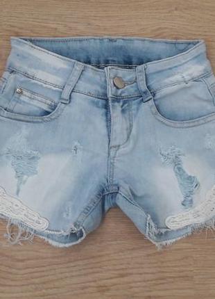Французькі джинсові шорти дівчинці, 5-6 років 110-1161 фото