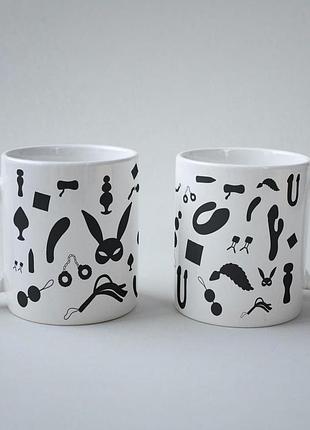 Кружка керамічна з принтом "садо мазо" 330 мл біла
